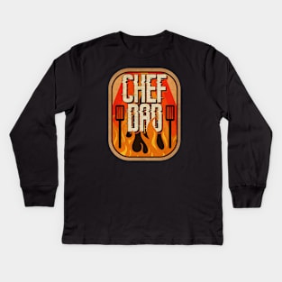 Chef Dad Vintage Kids Long Sleeve T-Shirt